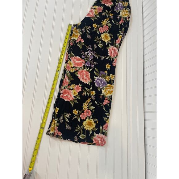 Nevena Rae Womens Jumpsuit Floral Multicolor Smocked Button Short Sleeve Size L - Picture 5 of 8